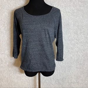 American Eagle Gray Open Back Cross Blouse Shirt